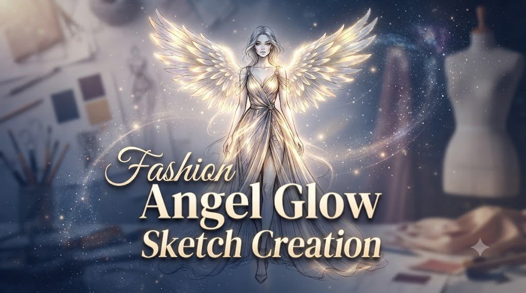 Fashion Angel Glow Sketch Creation