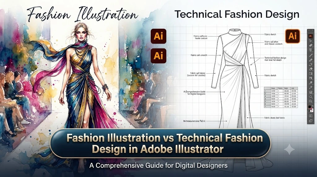 Fashion Illustration vs Technical Fashion Design in Adobe Illustrator