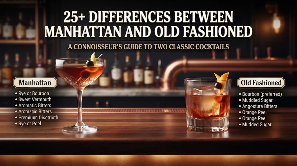 difference between manhattan and old fashioned