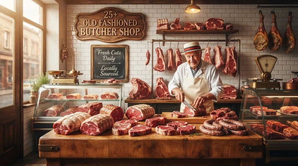 old fashioned butcher shop