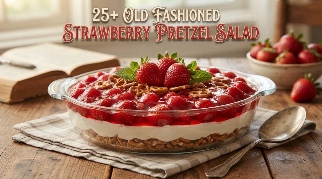 old fashioned strawberry pretzel salad