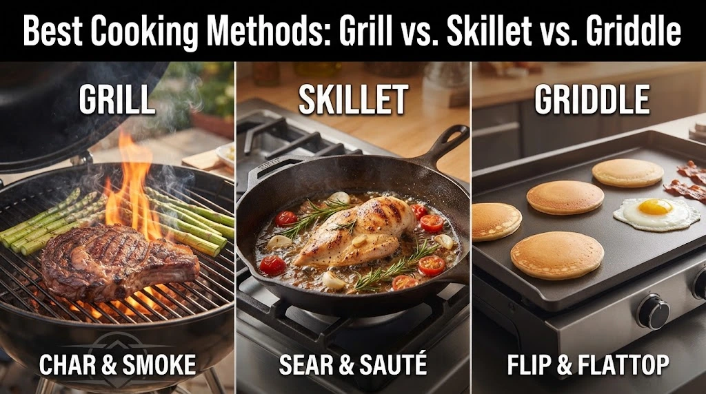 Best Cooking Methods: Grill vs. Skillet vs. Griddle