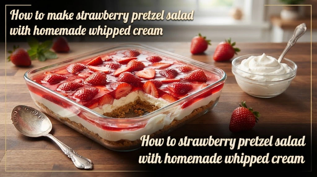 How to make strawberry pretzel salad with homemade whipped cream