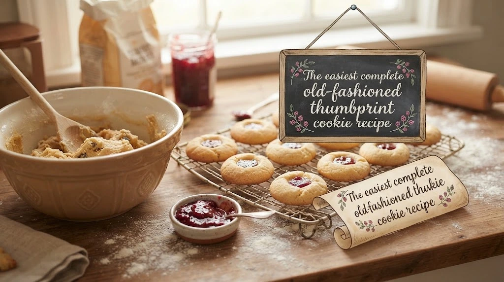 The easiest complete old-fashioned thumbprint cookie recipe